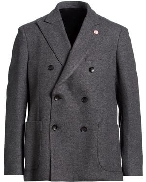 Lardini Charcoal Blazer Virgin Wool, Polyamide - Black