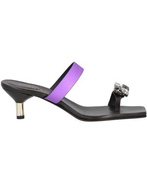 DONNARì Thong Sandal Leather, Textile Fibers - Purple