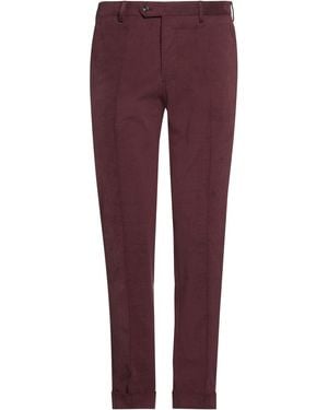 Barba Napoli Burgundy Pants Cotton, Elastane - Purple