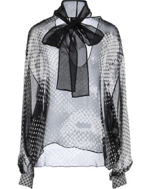 Anthony Vaccarello Top Silk - Gray