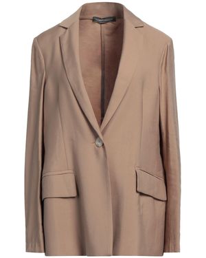 Sandro Ferrone Camel Blazer Viscose, Polyester - Brown