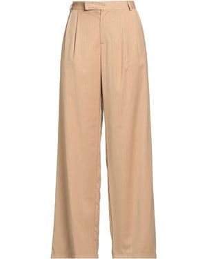 Gaelle Paris Camel Pants Polyester, Viscose, Elastane - Natural