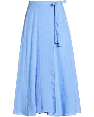 120% Lino Midi Skirts - Blue