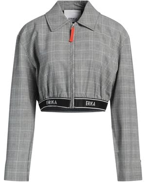 Erika Cavallini Semi Couture Jacket Polyester, Virgin Wool, Elastane - Gray