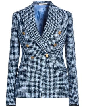 Tagliatore 0205 Blazer Polyester, Linen - Blue