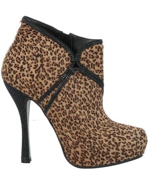 Rene Caovilla Camel Ankle Boots Leather - Brown