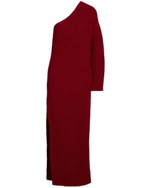 Twinset Brick Midi Dress Wool, Cashmere - Red