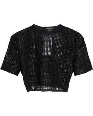 Rochas Top Linen, Polyurethane, Cotton, Polyester - Black