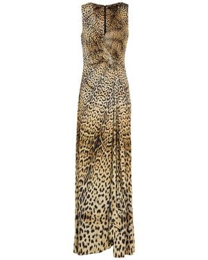 Roberto Cavalli Maxi Dress Viscose, Elastane - Metallic