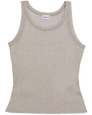 Marella Tank Top Viscose, Metallic Fiber, Polyamide - Gray