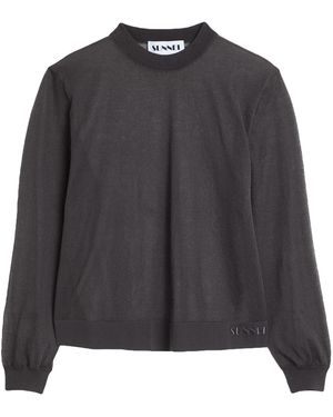 Sunnei Charcoal Sweater Cotton, Polyester - Gray