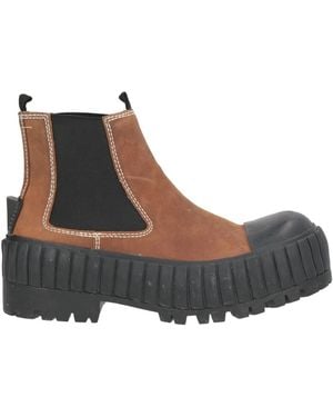 MM6 by Maison Margiela Tan Ankle Boots Leather, Textile Fibres - Brown