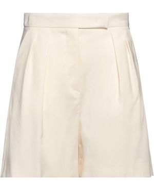 Max Mara Cream Shorts & Bermuda Shorts Virgin Wool - Natural