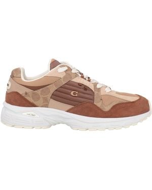 COACH Sneakers Leather, Textile Fibers - Brown