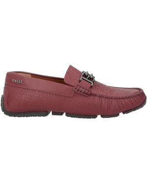 Bally Burgundy Loafers Calfskin - Purple