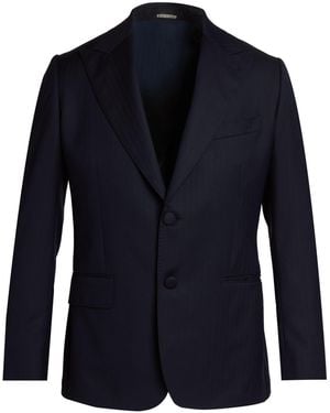 Reveres 1949 Midnight Blazer Virgin Wool - Blue