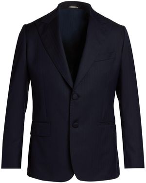 Reveres 1949 Midnight Blazer Virgin Wool - Blue