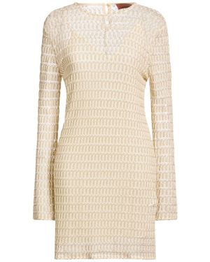 Missoni Ivory Mini Dress Viscose, Metallic Fibre - Natural