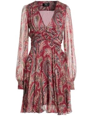Etro Brick Mini Dress Silk - Red