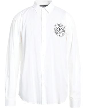 Just Cavalli Printed Cotton Spread Collar Shirt - White
