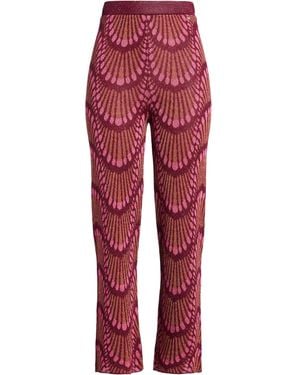 MÊME ROAD Burgundy Pants Viscose, Metallic Fiber, Polyamide - Red