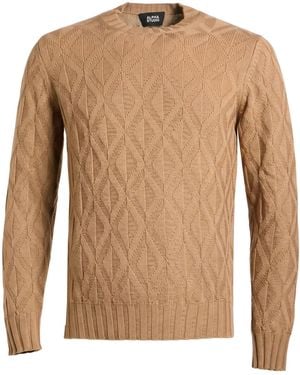 Alpha Studio Camel Sweater Merino Wool - Brown