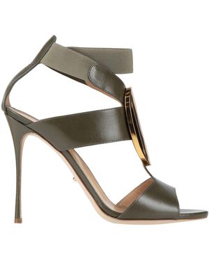 Sergio Rossi Military Sandals Leather - Green