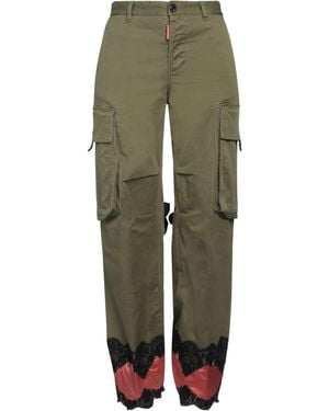 DSquared² Embellished Satin Cargo Trousers - Green