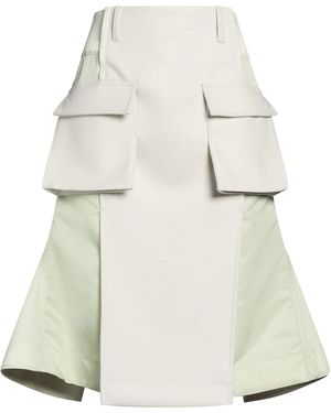 Sacai Light Midi Skirt Wool, Nylon - White