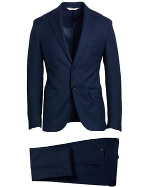 Paoloni Suit Virgin Wool, Elastane - Blue