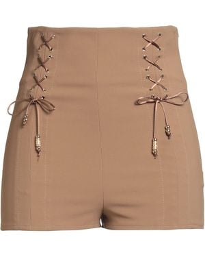 Elisabetta Franchi Camel Shorts & Bermuda Shorts Polyester, Elastane - Brown