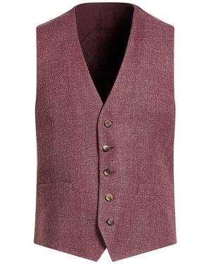 Lardini Burgundy Tailored Vest Linen, Cotton, Silk - Purple