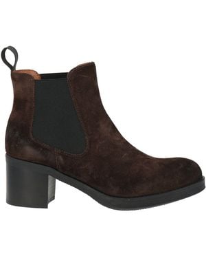Frau Dark Ankle Boots Soft Leather, Textile Fibers - Black