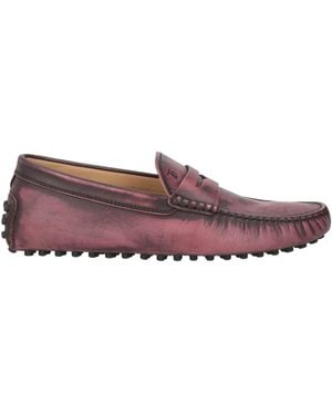 Tod's Burgundy Loafers Leather - Purple
