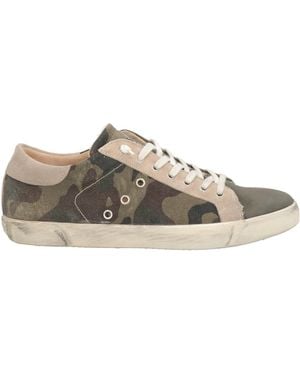 Leather Crown Sneakers Leather, Textile Fibers - Brown