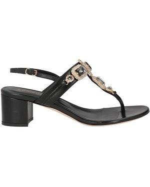 EDDICUOMO Thong Sandal Leather - Black