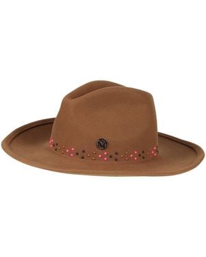 Maison Michel Camel Hat Wool - Brown