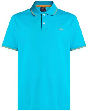 Paul & Shark Azure Polo Shirt Cotton - Blue