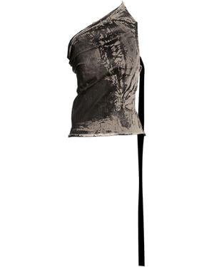 Rick Owens Top Cotton, Elastic Fibers, Rubber - Black
