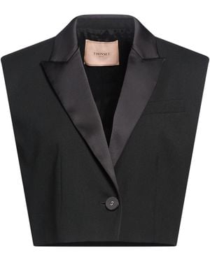 Twinset Tailored Vest Polyester, Wool, Viscose, Elastane - Black