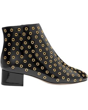 Red(V) Ankle Boots Leather - Black
