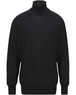 Vneck Turtleneck Merino Wool, Silk - Blue