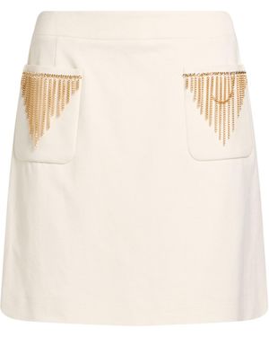 Clips More Ivory Mini Skirt Viscose, Polyamide, Elastane - Natural