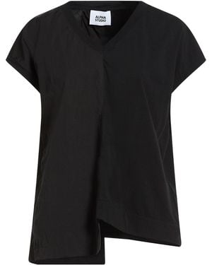 Alpha Studio T-Shirt Cotton, Elastane - Black