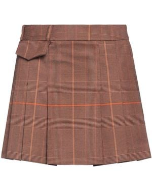 Dondup Plaid A-Line Mini Skirt - Brown