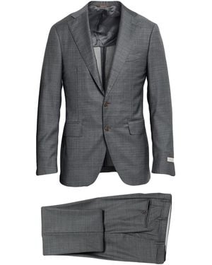 Canali Charcoal Suit Wool - Gray