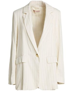 Free People Ivory Blazer Viscose, Linen - White