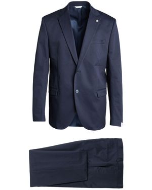 Manuel Ritz Midnight Suit Cotton, Elastane - Blue
