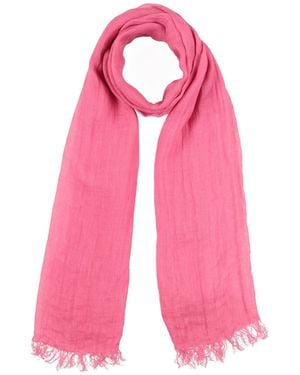 120% Lino Fuchsia Scarf Linen - Pink