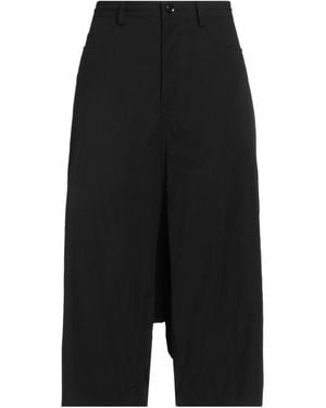 Yohji Yamamoto Y’s Short Pants WOOL GABARDINE ZIP TUCKED SHORT PANTS(XS Black): Y's｜THE